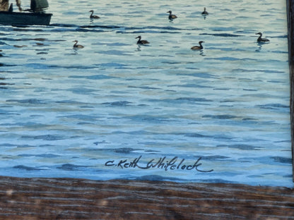 Original Watercolor Painting Of Ducks Chesapeake Bay MD C Keith Whitelock