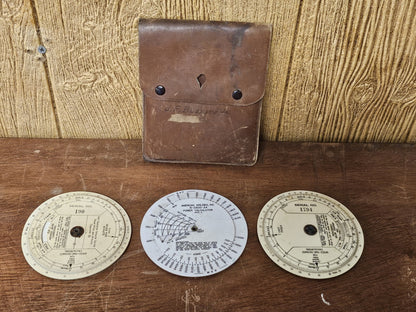 Vtg American Airlines Air Navigation True Air Speed Computer Slide-Rule Set Of 3