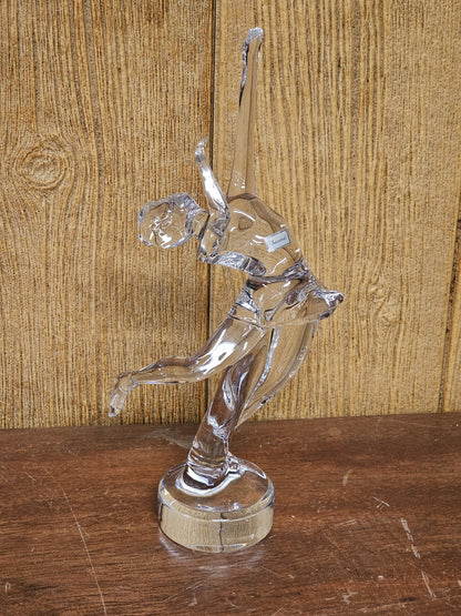 Baccarat Crystal Ice Skater Lady Girl Figurine Sculpture 11.75" Signed France 