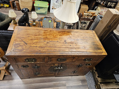 Antique 19th Century Asian Chinoiserie Style Sideboard Cabinet Chest