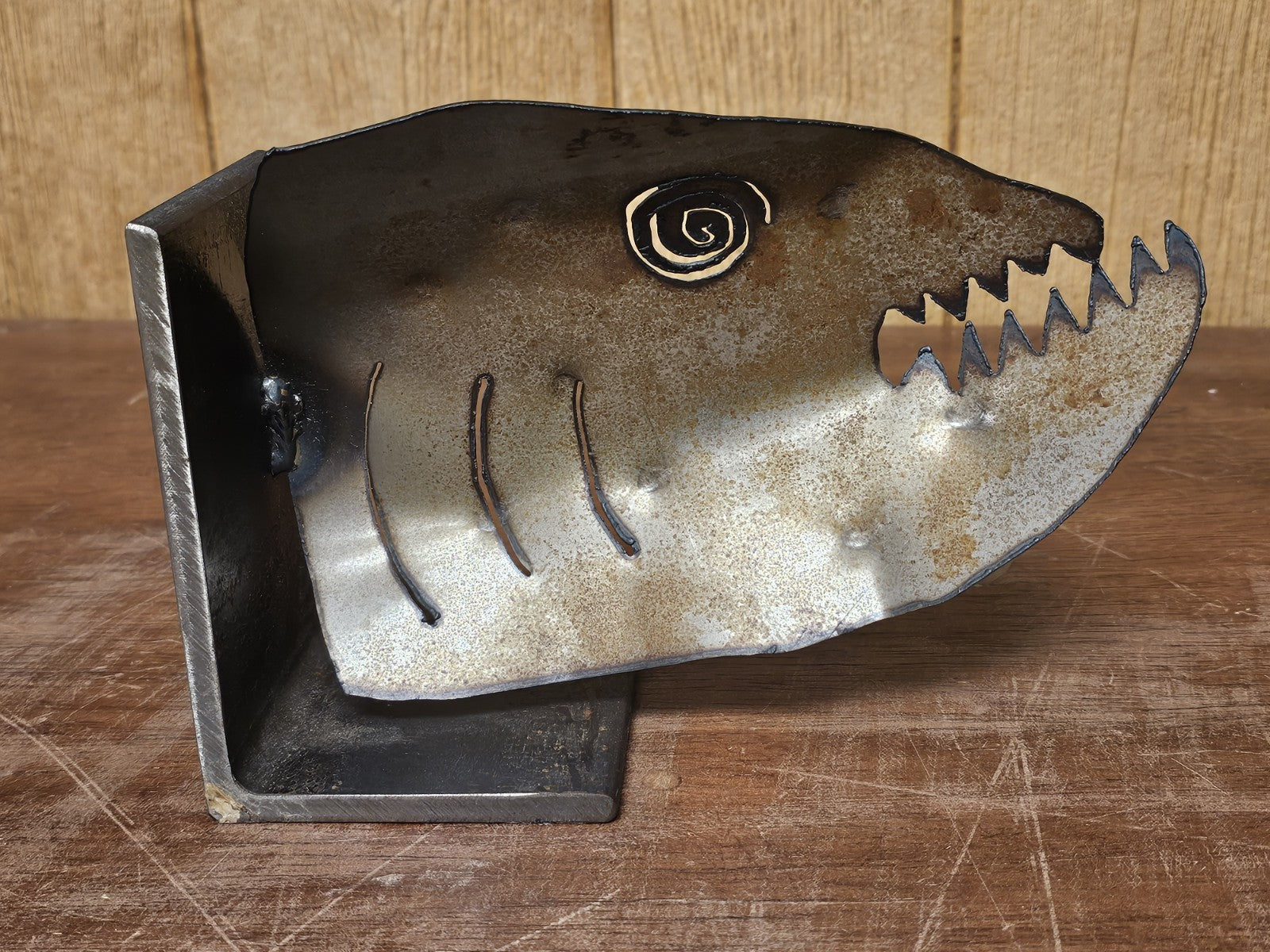 Vtg Handmade Fish Bookends Metal & Steel 16 Inches 7 Pounds