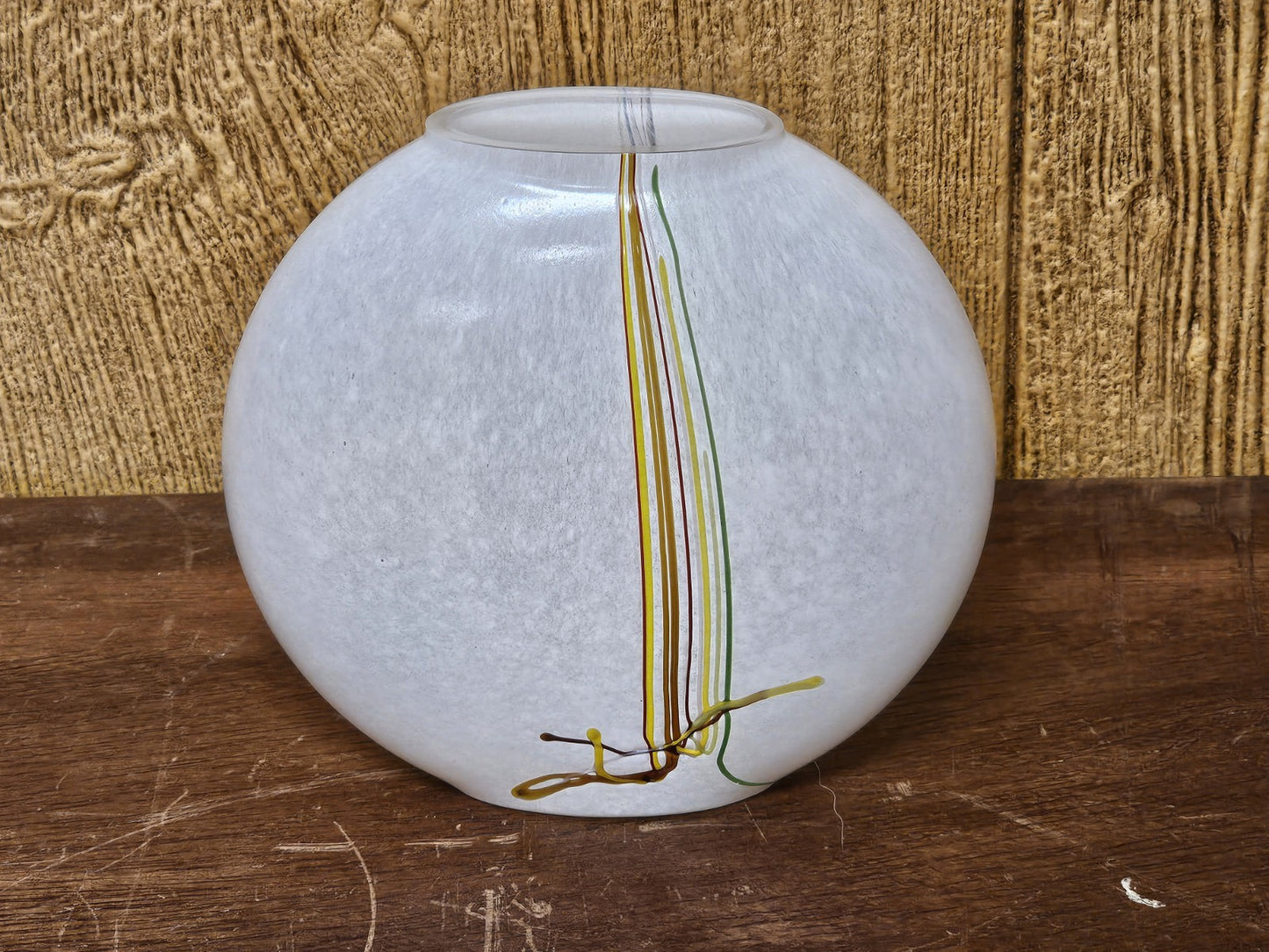 Kosta Boda Swedish Art Glass Rainbow Vase Bertil Vallien Vintage Signed 5.5 In T