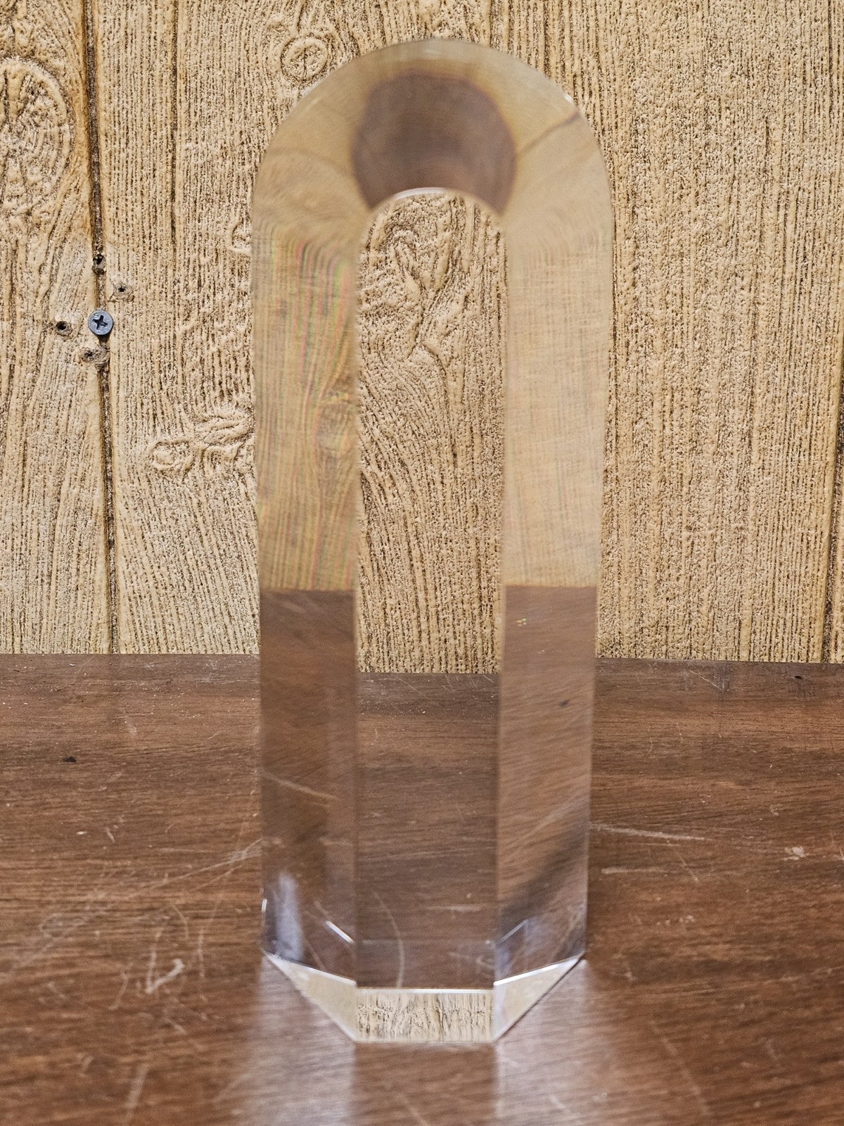 Hoya Crystal “Portal” Sculpture By Toshio Sugasawa 8.25" T x 3" x 2" Light Decor