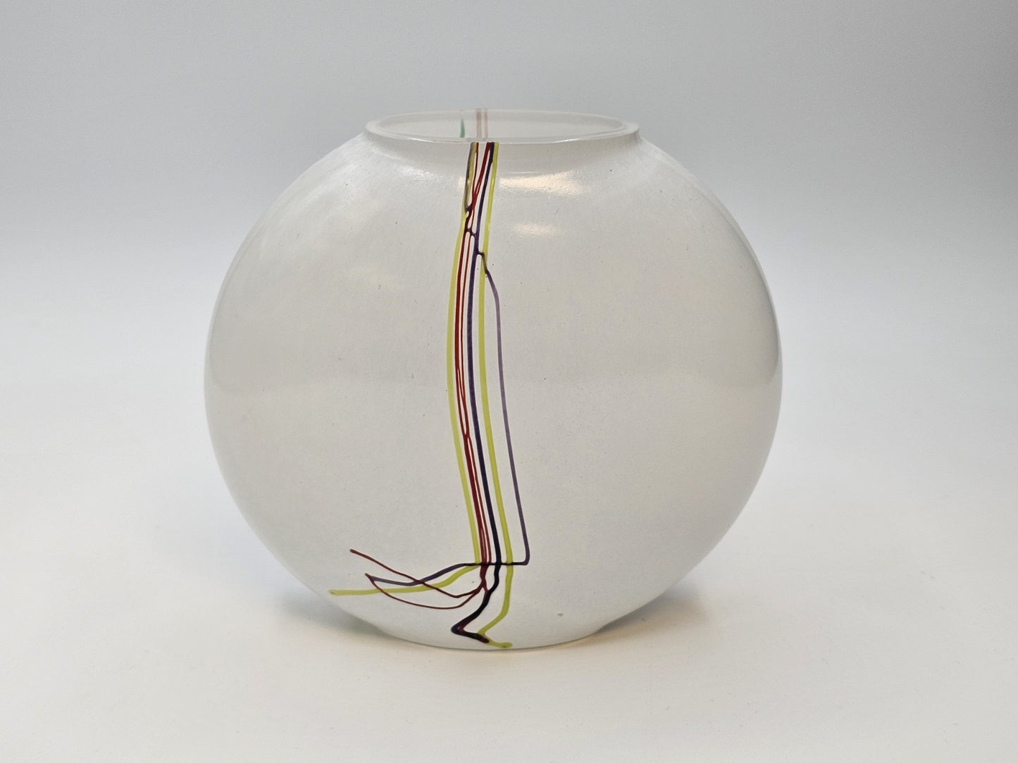 Kosta Boda Swedish Art Glass Rainbow Vase Bertil Vallien Vintage Signed 5.5 In T