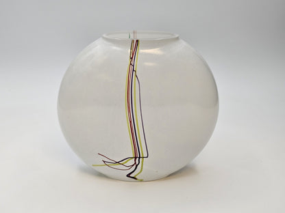 Kosta Boda Swedish Art Glass Rainbow Vase Bertil Vallien Vintage Signed 5.5 In T