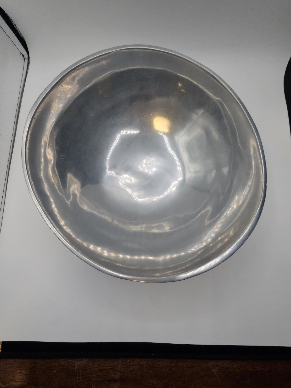 MCM Bruce Fox Design Aluminum Metal Biomorphic Footed Bowl 12.75 In