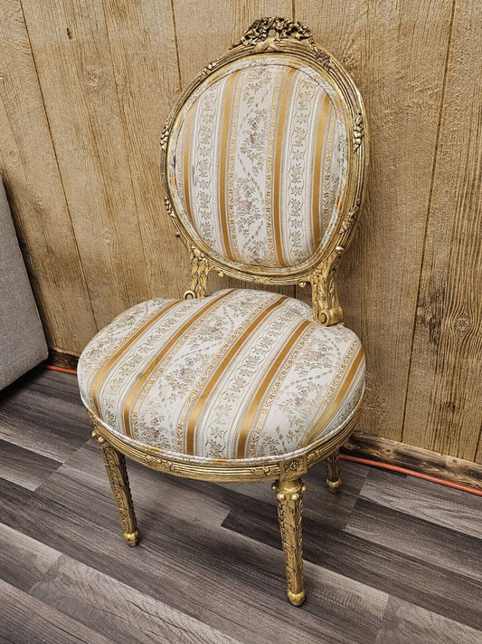 Antique French Louis XVI Style Bedroom Chair Very Ornate
