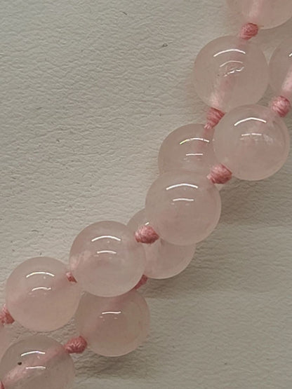 Pink Quartz Love Gemstone Beaded Necklace