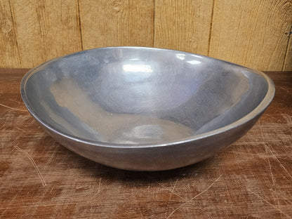 MCM Bruce Fox Design Aluminum Metal Biomorphic Footed Bowl 12.75 In
