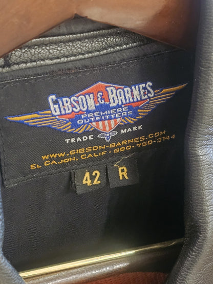 Vtg American Airlines Gibson & Barnes Men's Skyliner Flight Leather Jacket  42R