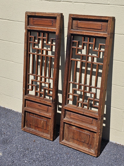 Antique 18th-19th Century Oriental Chinese Shutters Hanging Display Shelves