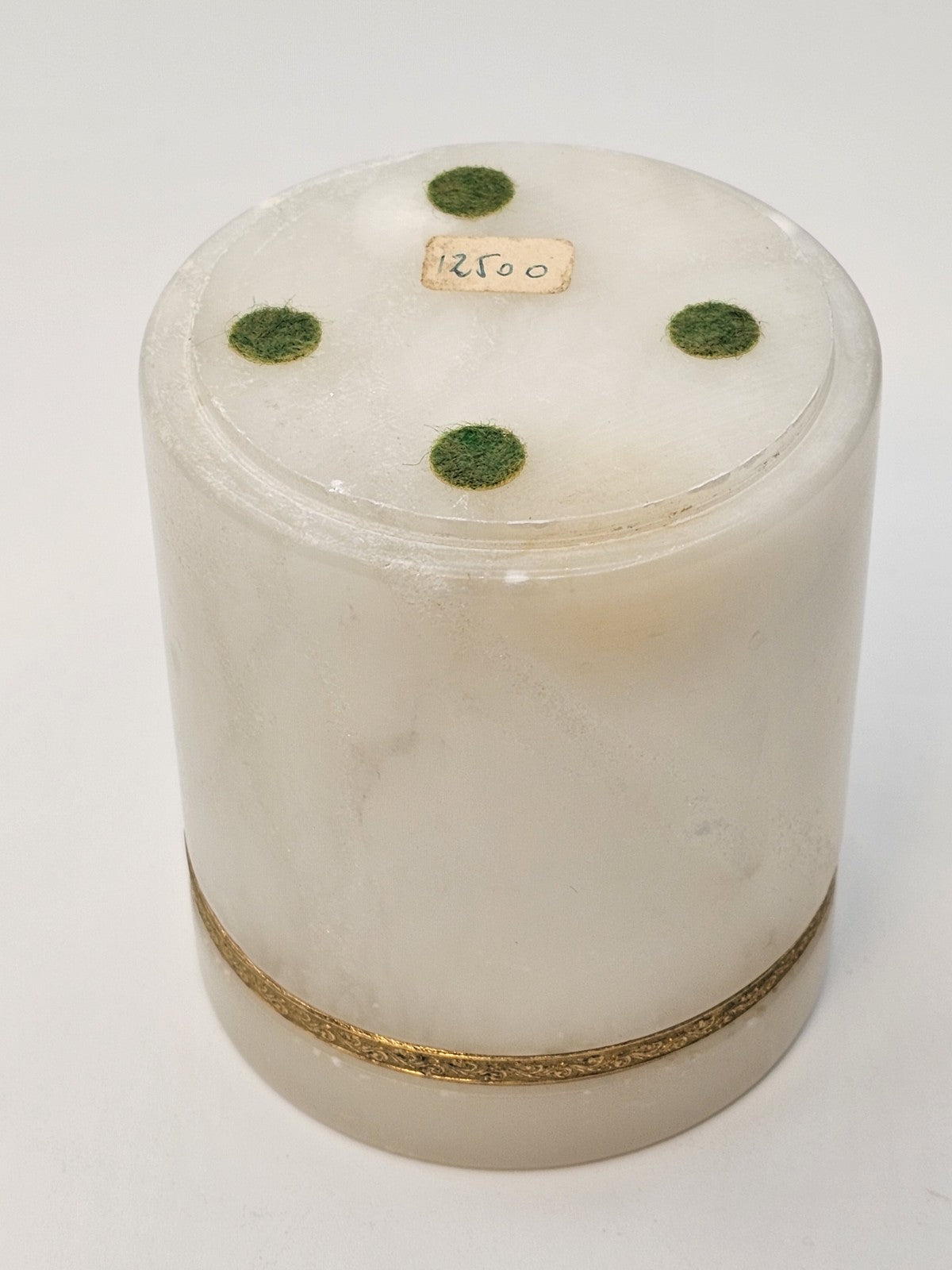 Vintage Italian White Opaline Round Cigarette Trinket Box & 4 Ashtray Coasters