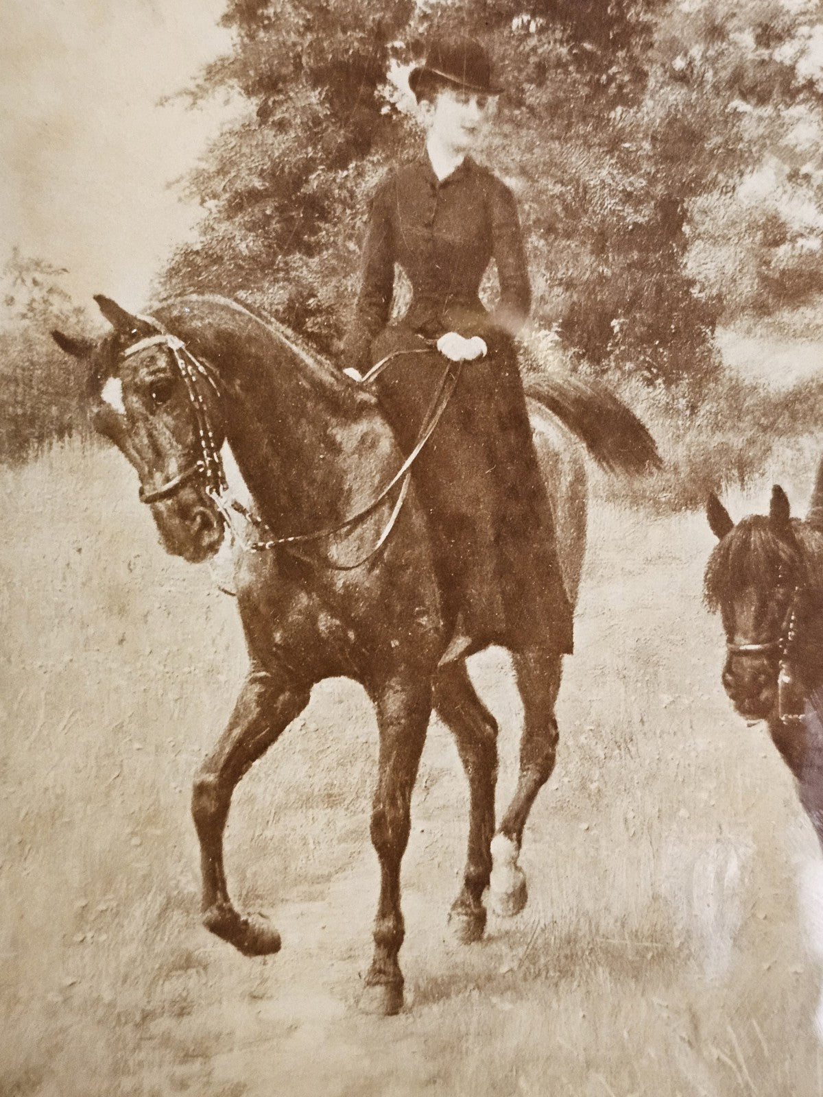 Jean-Richard Goubie Framed Etching? Woman & Child On Horse & Pony