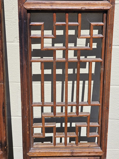 Antique 18th-19th Century Oriental Chinese Shutters Hanging Display Shelves