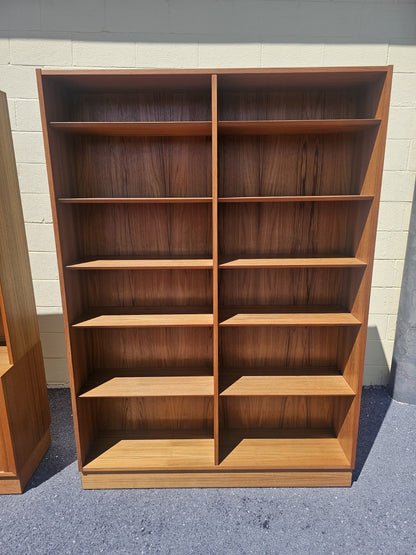 MCM Danish Teak Bookcases Shelving Modular By Poul Hundevad Tambour Doors