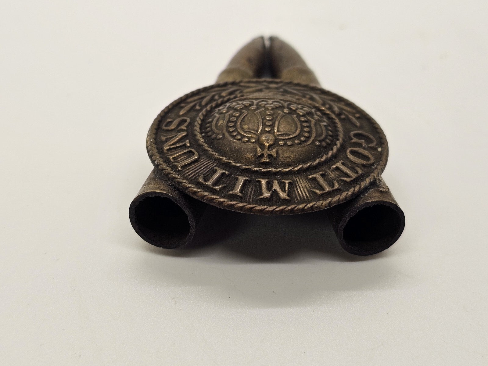 Ww1 Gott Mit Uns Trench Art German Belt Buckle With Pair Of Shells 3 Inch