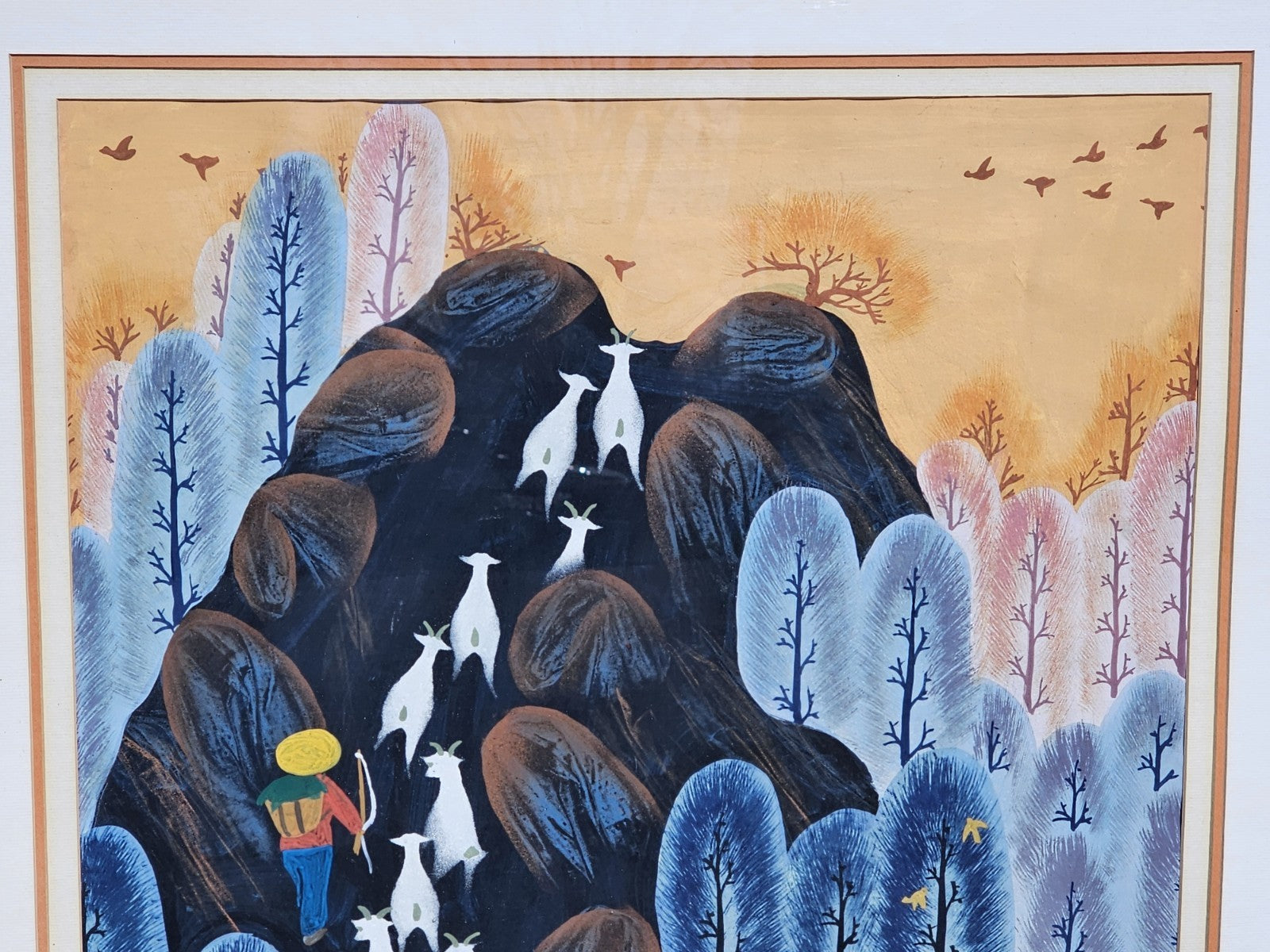 Original Zhang Xuanzheng Chinese Farmer Peasant Folk Art Watercolor Painting