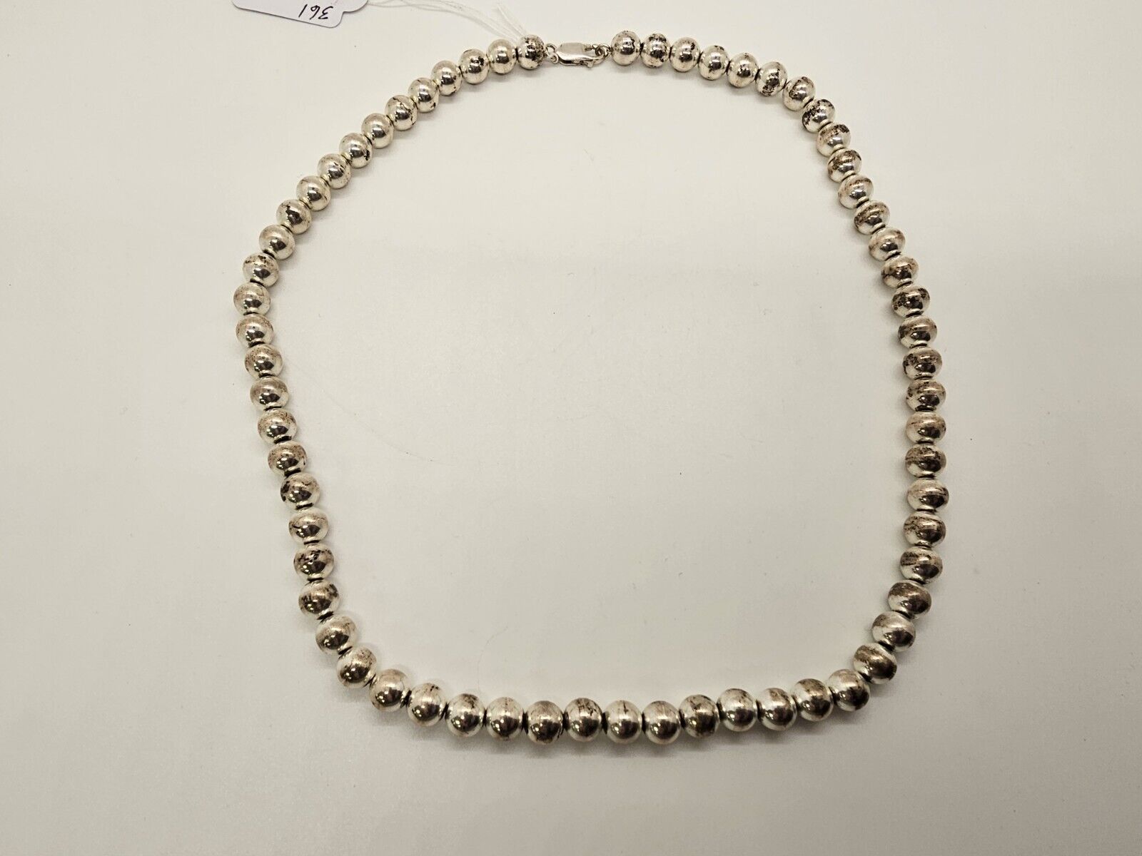 Vintage 925 Sterling Pearl Necklace 20.5 Inch Long 31.5 Grams 