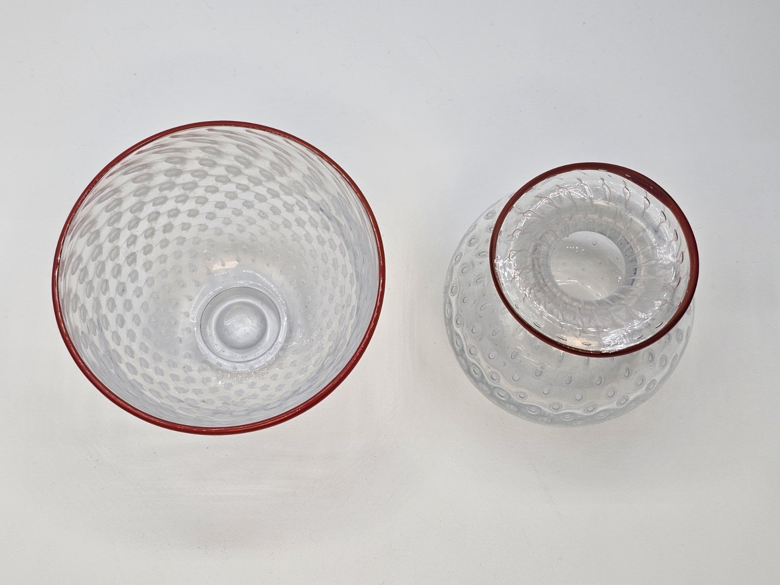Kosta Boda Signed Bertil Vallien Opalescent Controlled Bubble Vase Pair