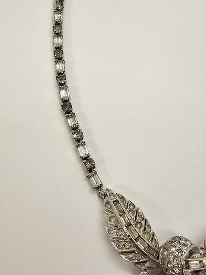 Vintage Sparkly Rhinestone Statement Necklace Choker 16 Inch