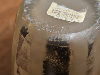 Adam Aaronson? Art Studio Smokey Glass Vase Signed 10 In Tall Silver Metallics
