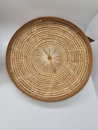 Native American? Hand Woven Lidded Coil Basket Great Quality 6" Tall X 8" Wide