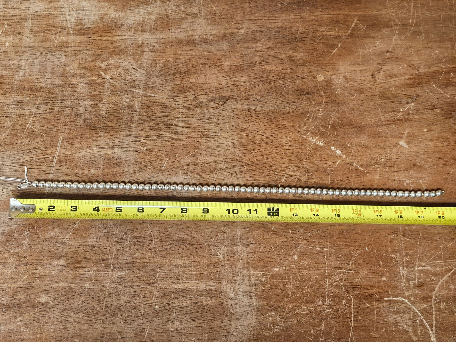 Vintage 925 Sterling Pearl Necklace 20.5 Inch Long 31.5 Grams 