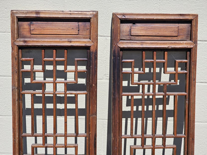 Antique 18th-19th Century Oriental Chinese Shutters Hanging Display Shelves