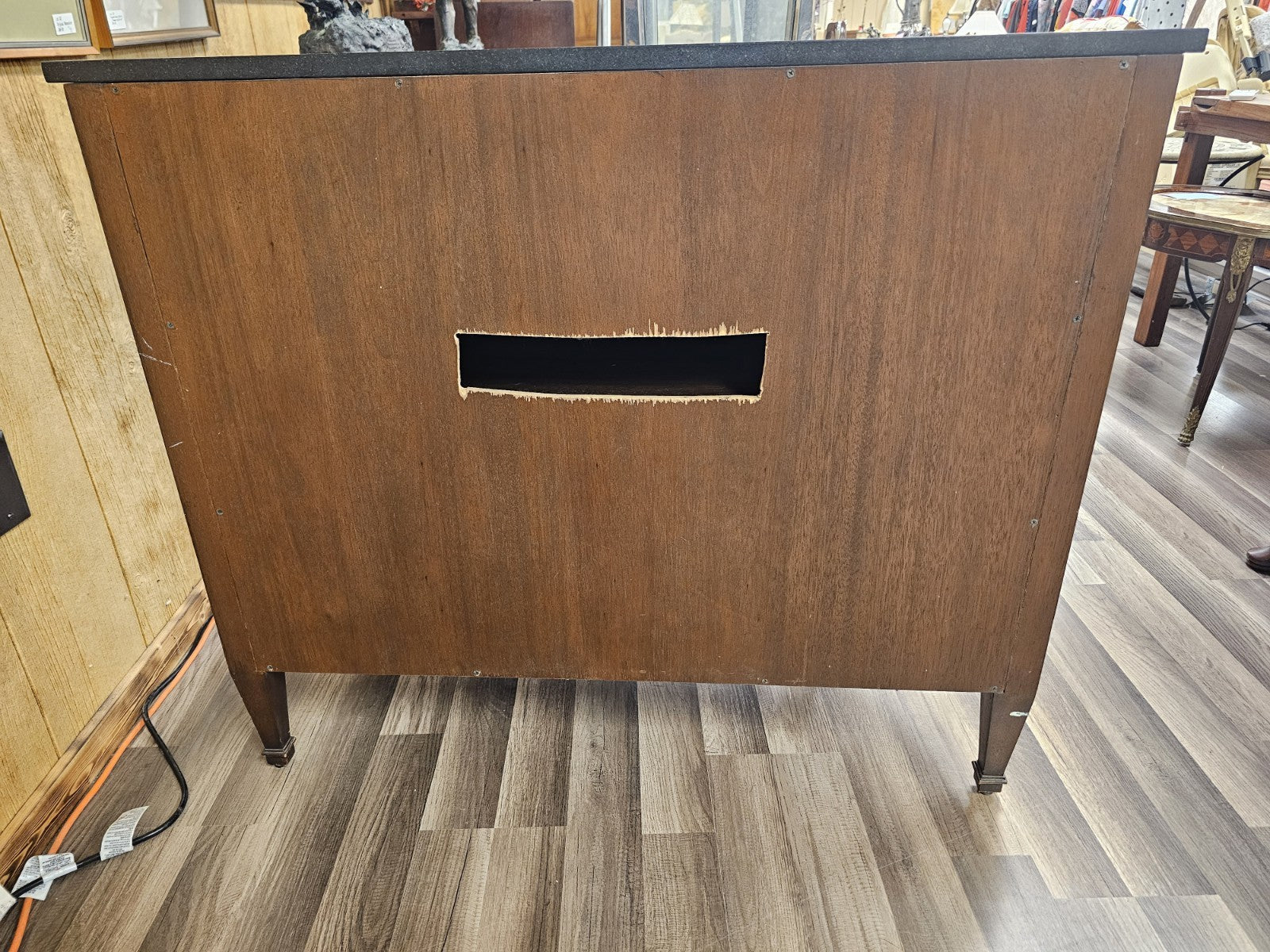 Modern Demi Lune Console Cabinet W Slate Marble Top By Theodore Alexander?