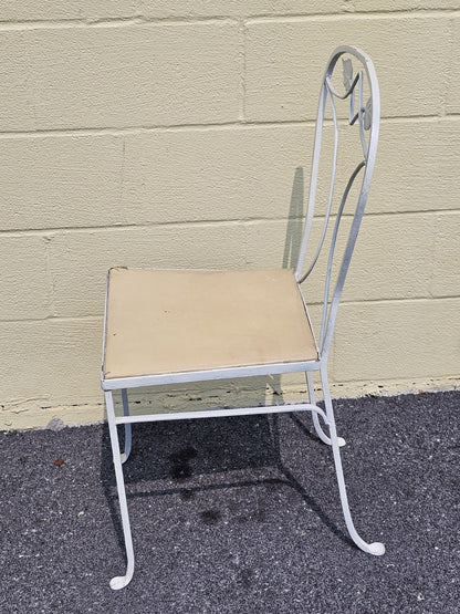 MCM Wrought Iron Salterini? Style Garden Patio Table & 4 Chairs