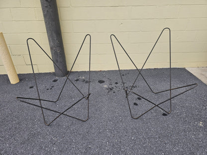 Vintage Mid Century Butterfly Chair Metal Iron Pair by Knoll? Bases Only