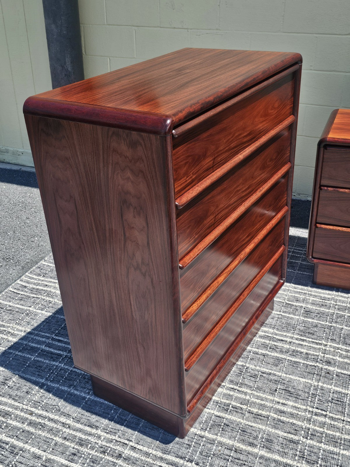 MCM Danish Rosewood Dresser Set By Kibaek Mobelfabrik Long Dresser Bedroom 
