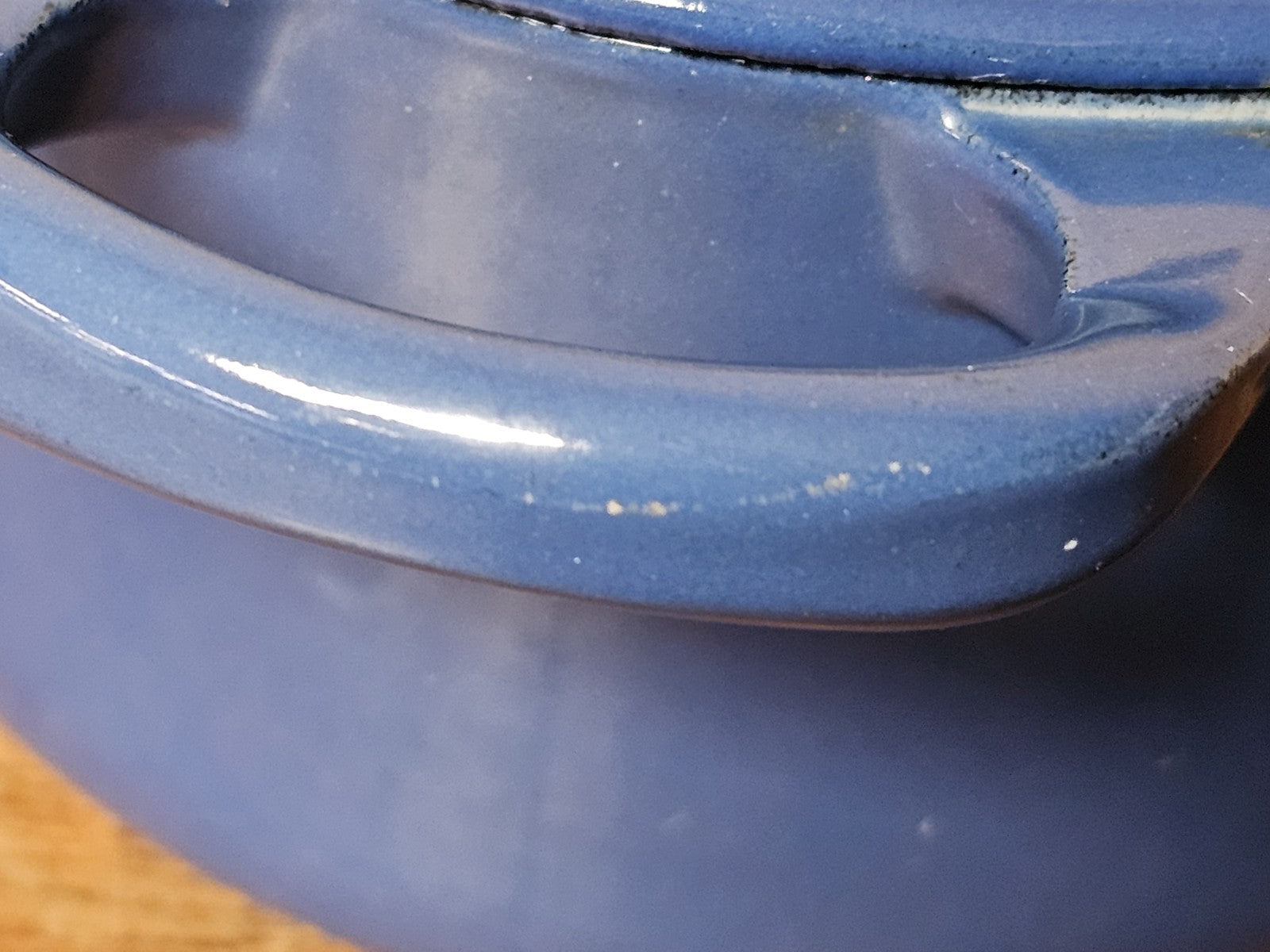 Le Creuset Enameled Cast Iron Signature Oval Casserole Blue Good Condition Used