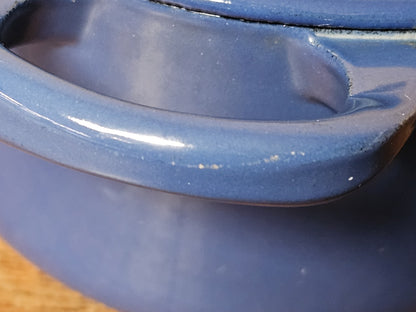 Le Creuset Enameled Cast Iron Signature Oval Casserole Blue Good Condition Used