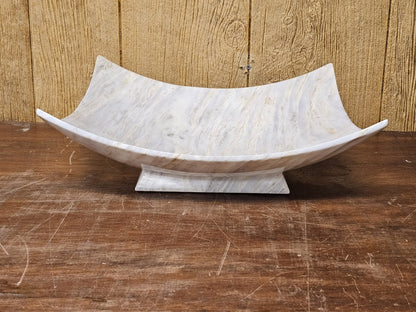 Post Modern Maitland-Smith Large Carved Marble? Centerpiece Dish Bowl