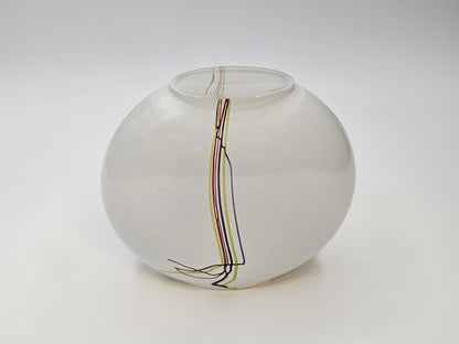 Kosta Boda Swedish Art Glass Rainbow Vase Bertil Vallien Vintage Signed 5.5 In T