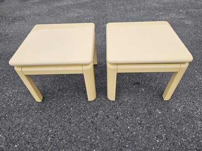Vtg Post Modern Lacquered Console Table & Side Table Stool Pair Lane Furniture 