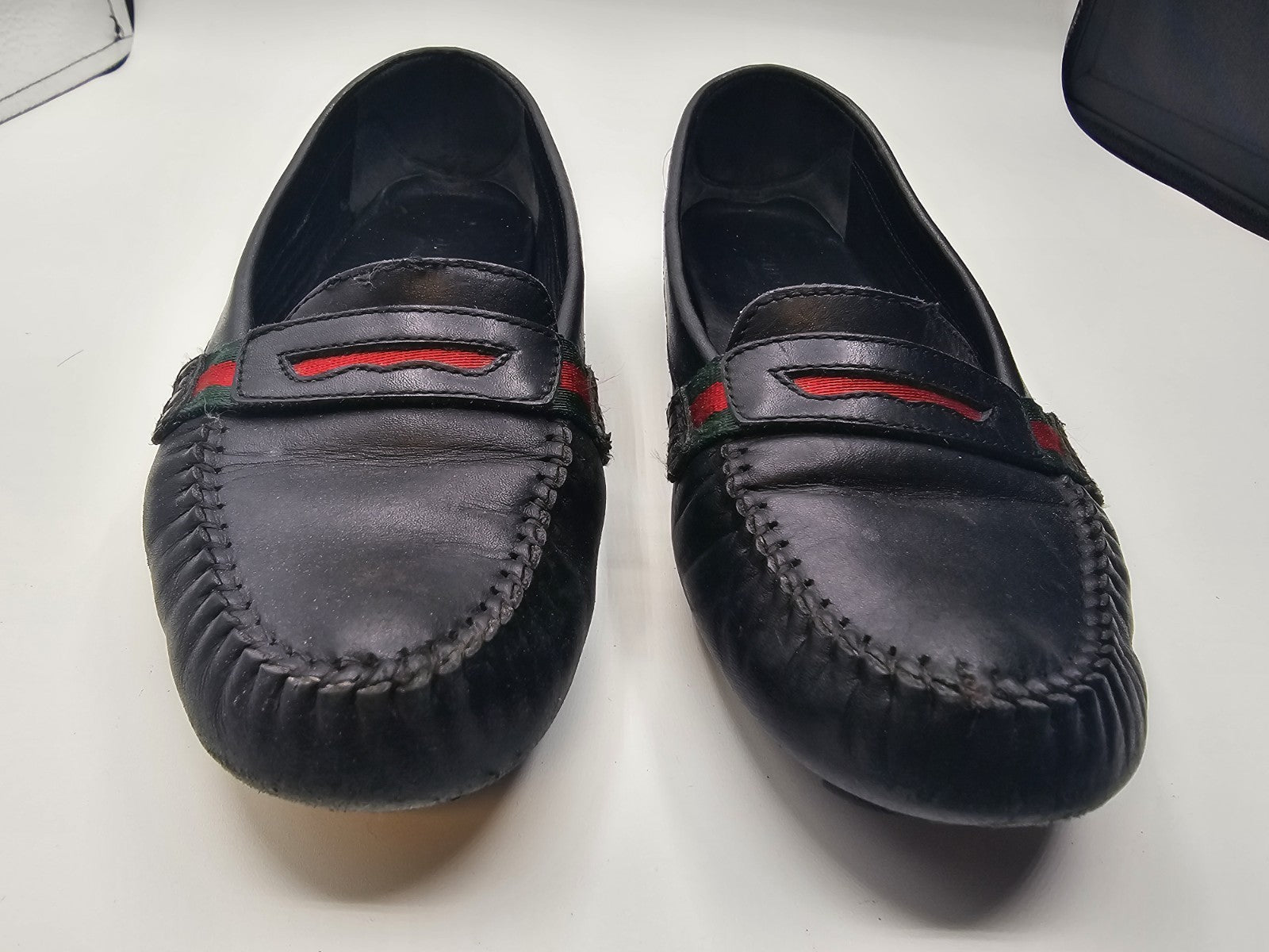 Gucci Moccasins Loafers Flats Size 35.5 Used Black Some Wear