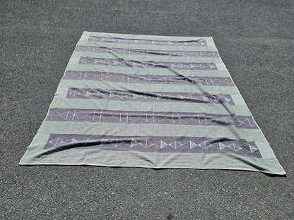 Vtg Unique Large Blanket 106 Inch X 91 Inches Hand Stitched? Tribal? 