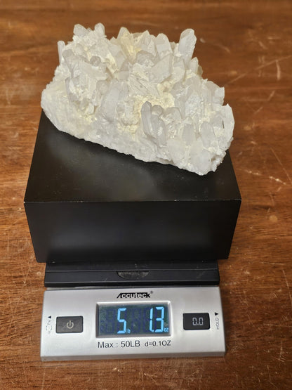 Cyan Design White Quartz Black Base & White Crystal Table Accent Decor 7" X 7"