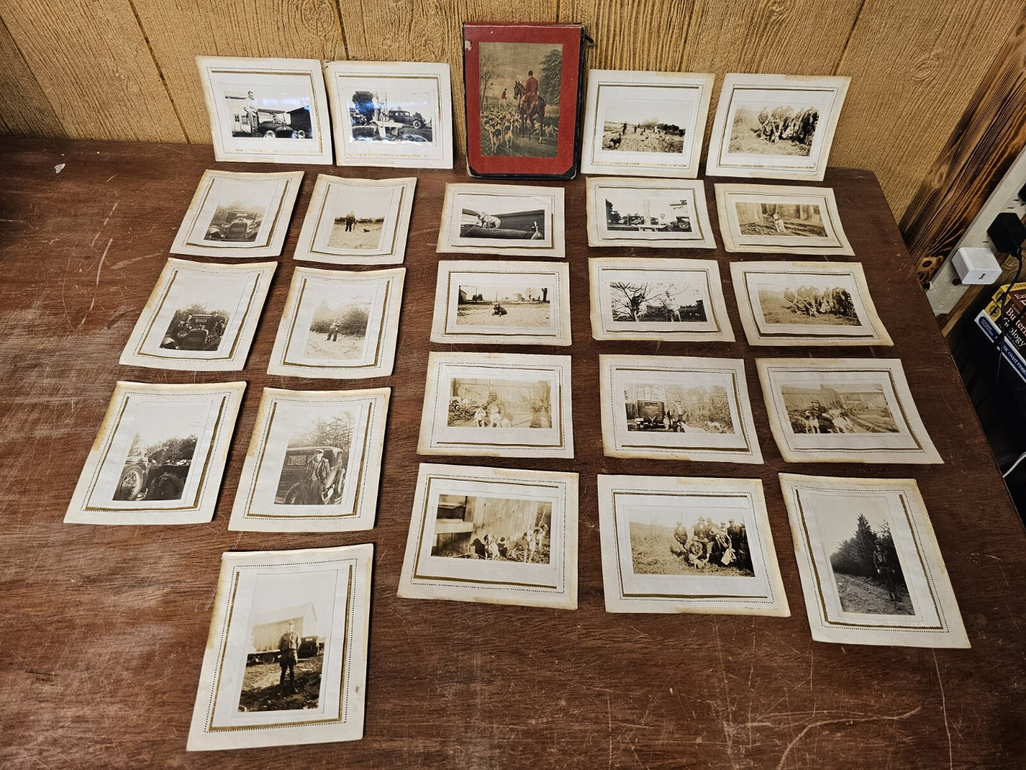 Vintage Lot Of 23 Fox Hunting Photos Black & White With Hounds & Hunters