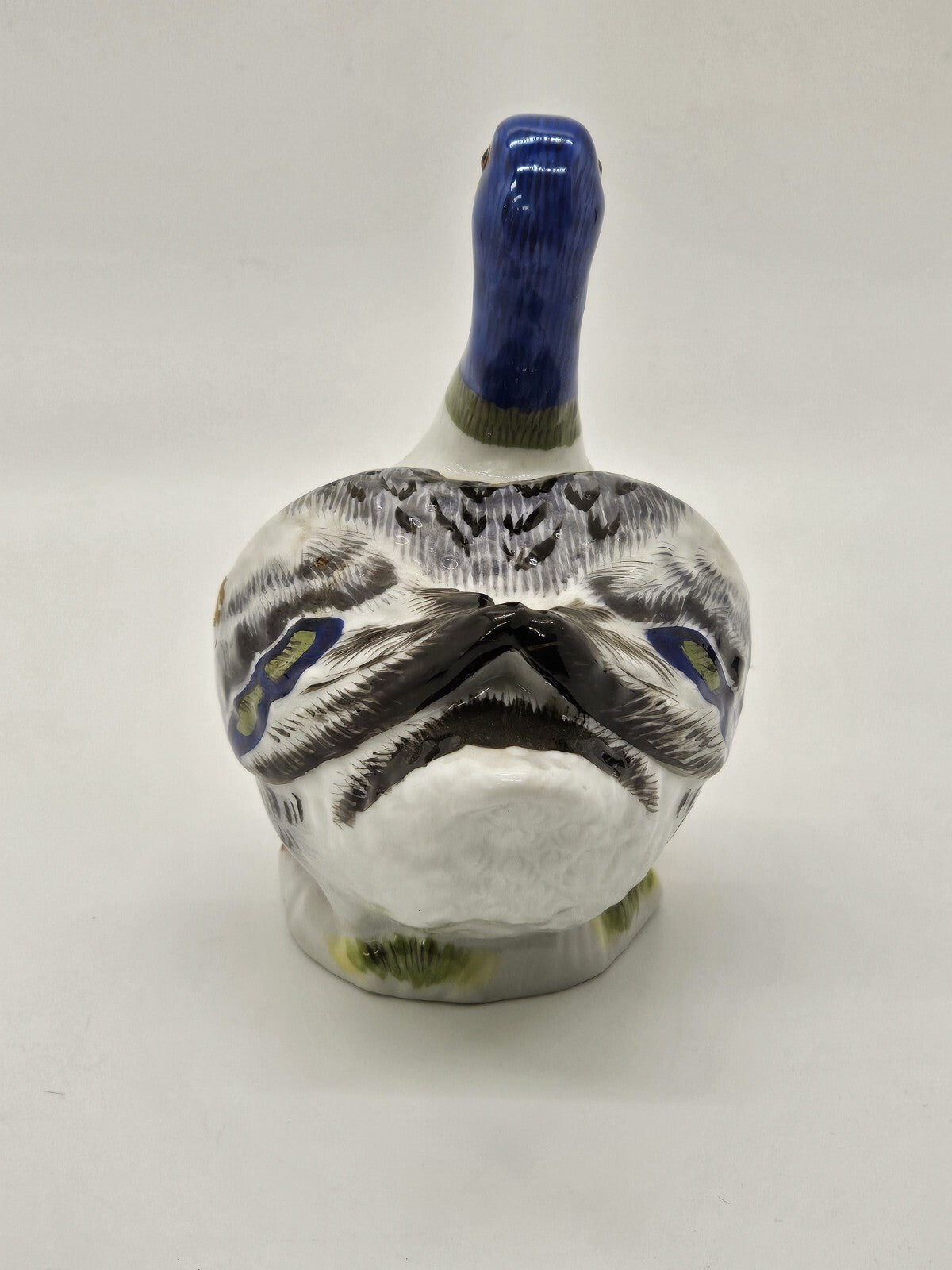 Vtg Meissen Mallard Duck Porcelain Figurine 4.5" Long Colorful