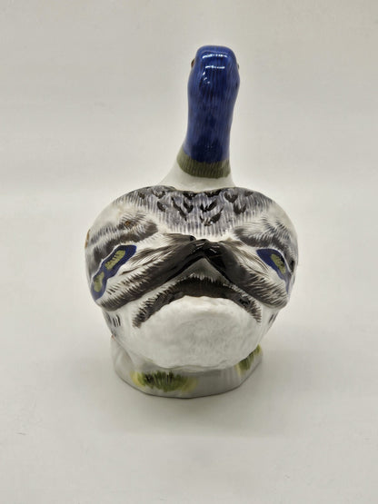 Vtg Meissen Mallard Duck Porcelain Figurine 4.5" Long Colorful