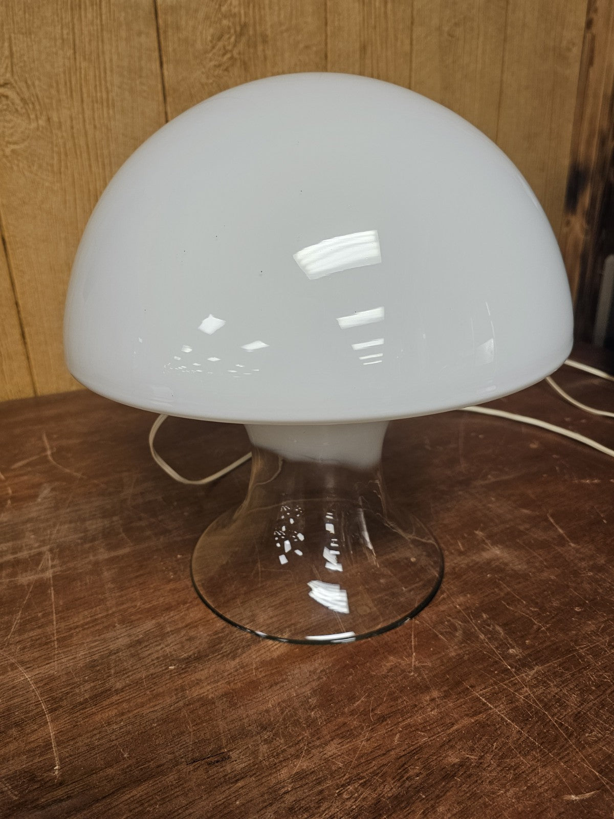 MCM Postmodern Italian Murano Glass Mushroom Table Lamp Gino Vistosi 14.5" Tall