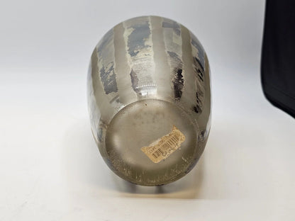 Adam Aaronson? Art Studio Smokey Glass Vase Signed 10 In Tall Silver Metallics