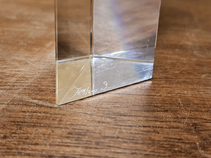 Hoya Crystal “Portal” Sculpture By Toshio Sugasawa 8.25" T x 3" x 2" Light Decor