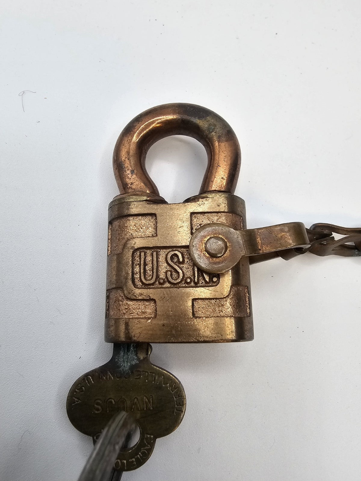 Pair Of Antique WW1 WW2 Eagle US Navy Padlocks With 2 Keys Each 