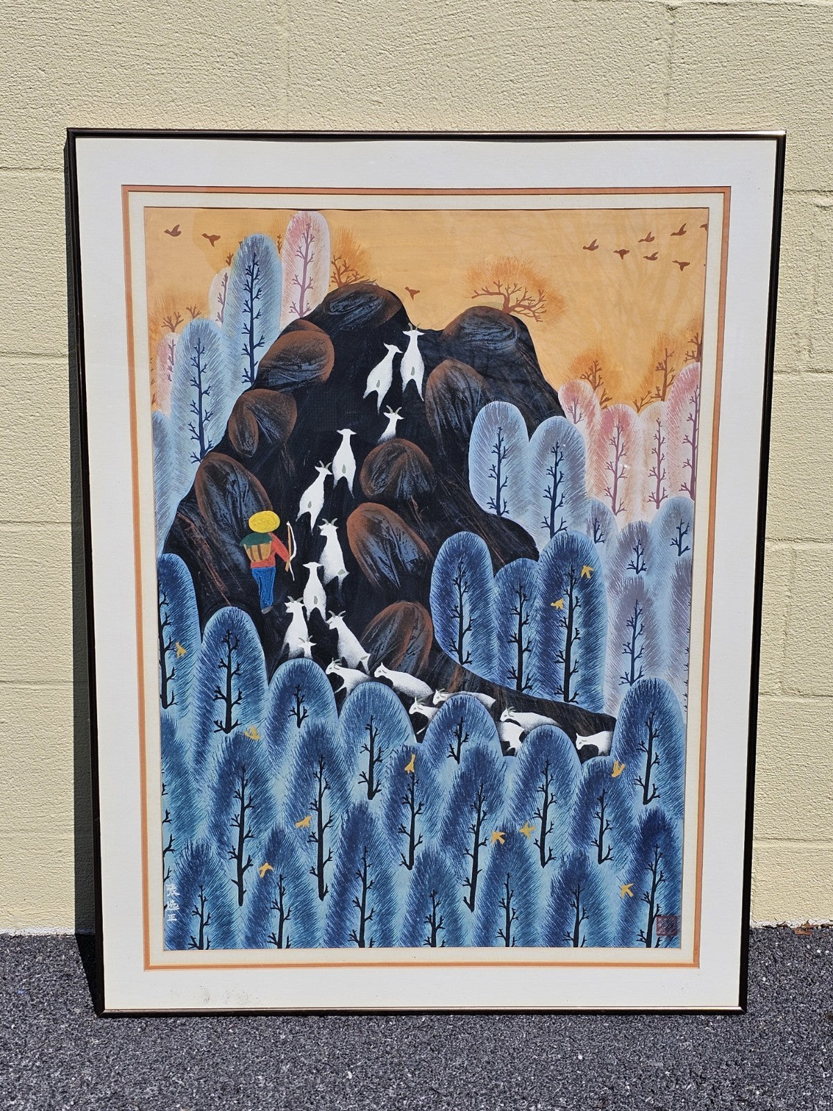 Original Zhang Xuanzheng Chinese Farmer Peasant Folk Art Watercolor Painting