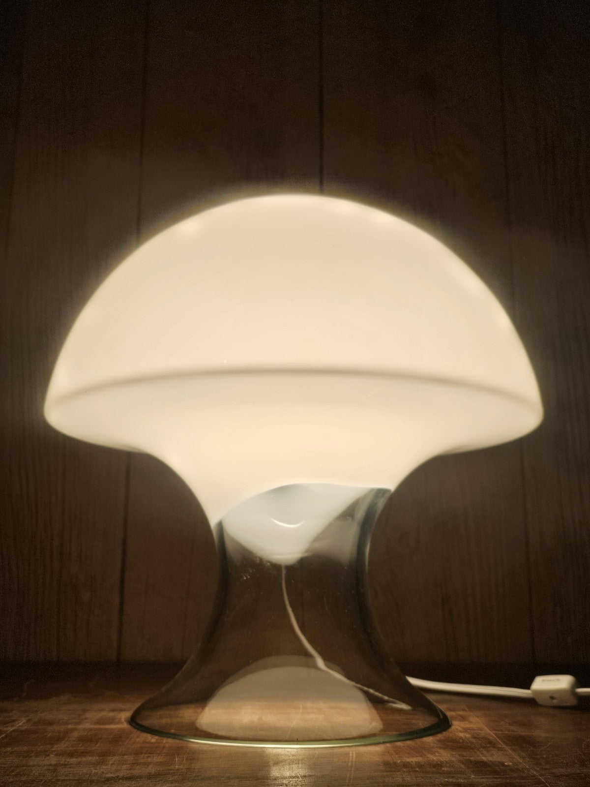 MCM Postmodern Italian Murano Glass Mushroom Table Lamp Gino Vistosi 14.5" Tall