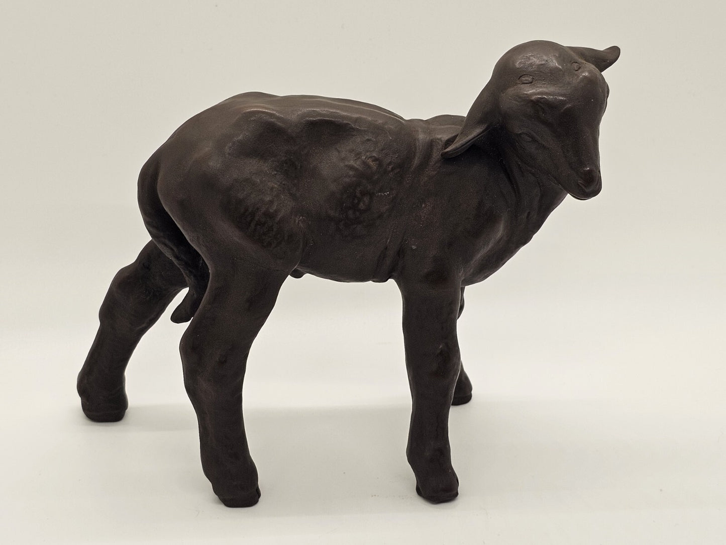 Vtg Meissen Brown Lamb Porcelain Figurine 5.25 Inch Tall Stamped
